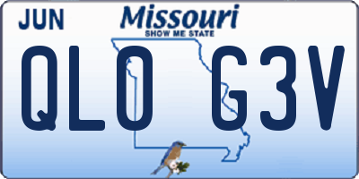 MO license plate QL0G3V