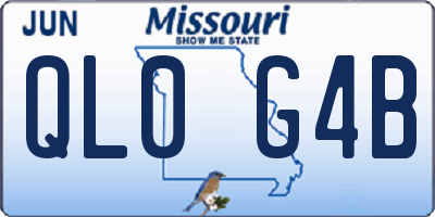 MO license plate QL0G4B