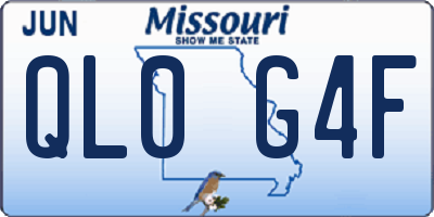 MO license plate QL0G4F
