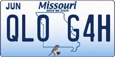 MO license plate QL0G4H