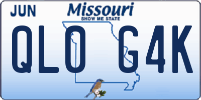 MO license plate QL0G4K