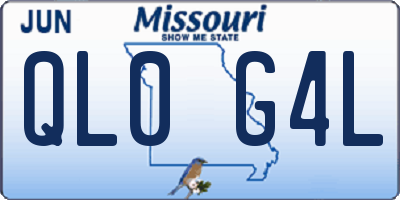 MO license plate QL0G4L