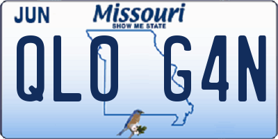 MO license plate QL0G4N