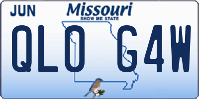 MO license plate QL0G4W