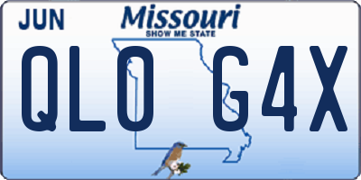 MO license plate QL0G4X