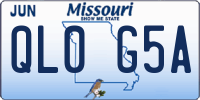 MO license plate QL0G5A