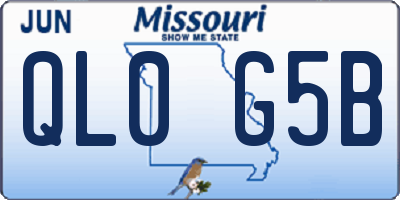 MO license plate QL0G5B