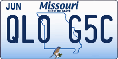 MO license plate QL0G5C