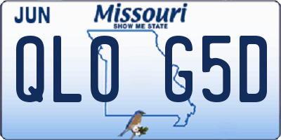 MO license plate QL0G5D