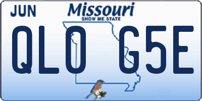 MO license plate QL0G5E