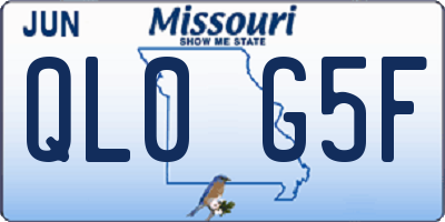 MO license plate QL0G5F