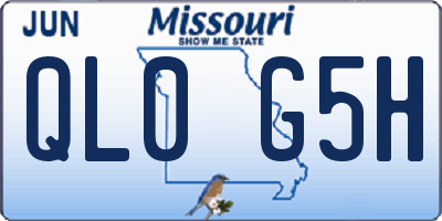 MO license plate QL0G5H