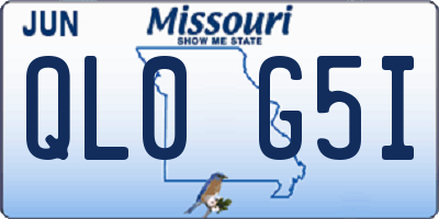 MO license plate QL0G5I