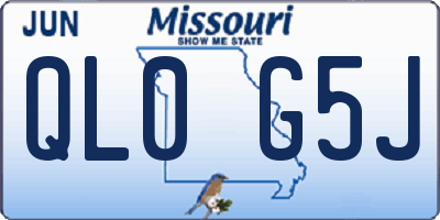 MO license plate QL0G5J