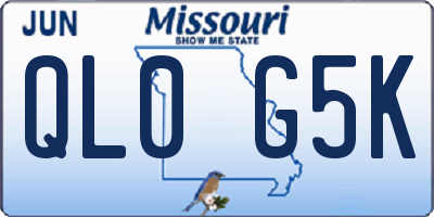 MO license plate QL0G5K