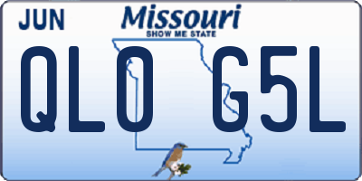 MO license plate QL0G5L
