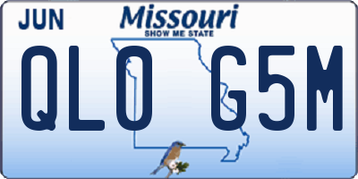 MO license plate QL0G5M