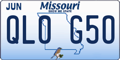 MO license plate QL0G5O
