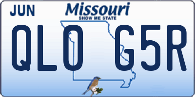 MO license plate QL0G5R