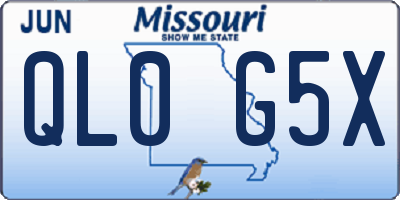 MO license plate QL0G5X