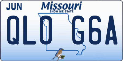 MO license plate QL0G6A
