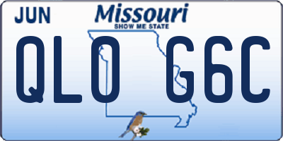 MO license plate QL0G6C