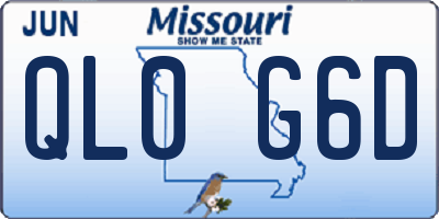 MO license plate QL0G6D