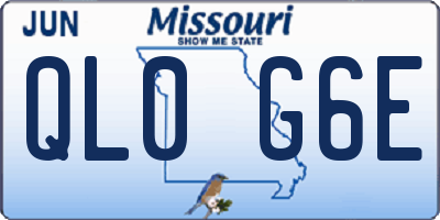 MO license plate QL0G6E