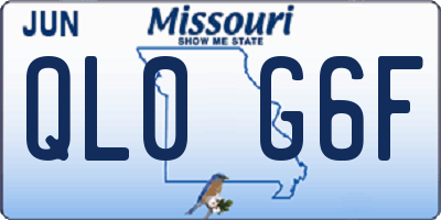 MO license plate QL0G6F
