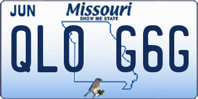 MO license plate QL0G6G