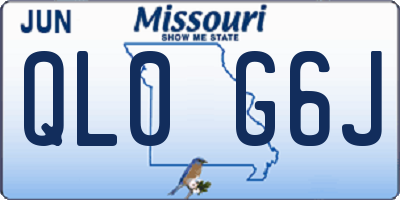 MO license plate QL0G6J