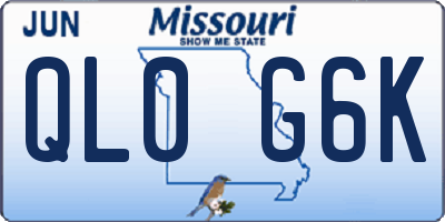 MO license plate QL0G6K