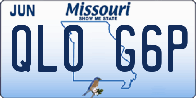 MO license plate QL0G6P