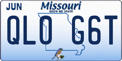 MO license plate QL0G6T