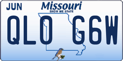 MO license plate QL0G6W