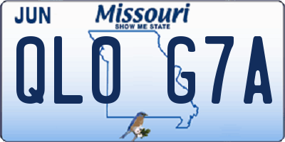 MO license plate QL0G7A