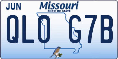 MO license plate QL0G7B