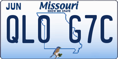 MO license plate QL0G7C