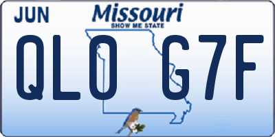 MO license plate QL0G7F