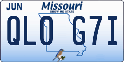 MO license plate QL0G7I