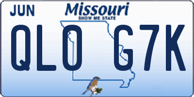 MO license plate QL0G7K