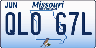 MO license plate QL0G7L