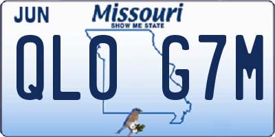 MO license plate QL0G7M