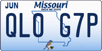 MO license plate QL0G7P