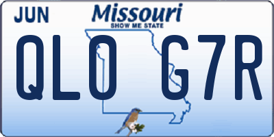 MO license plate QL0G7R