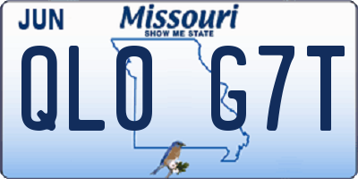 MO license plate QL0G7T