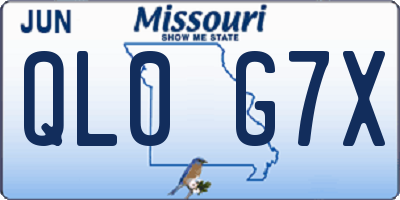 MO license plate QL0G7X
