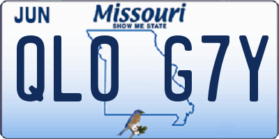 MO license plate QL0G7Y