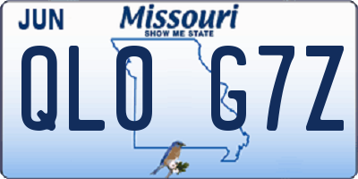 MO license plate QL0G7Z