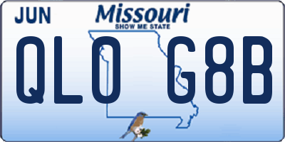 MO license plate QL0G8B